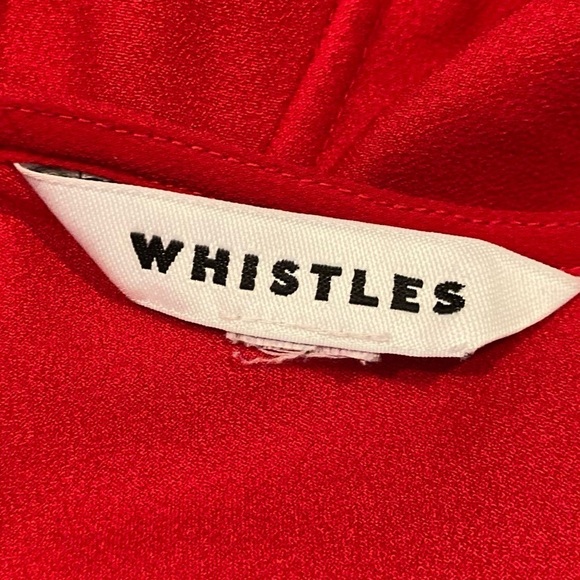 Whistles Abigail frill wrap dress in red. Estimated size 10. - Picture 4 of 6